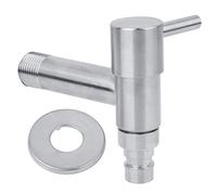 Aigid Grifo de agua montado en la pared - Grifo para lavadora, grifo frío individual de acero inoxidable macizo con caño para fregadero G1/2 para lavandería, baño, lavadora, fregona, piscina