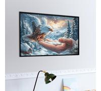 Aigle à tête Blanche Dans Les nuages étoilés Puzzle 1000 Piezas Obra De Arte 3D Faune Sauvage Rompecabezas para Hombres Y Mujeres Desafío Intelectual Estera Portátil DIY Moderno 1000 PCS