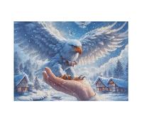 Aigle à tête Blanche Dans Les nuages étoilés Puzzle 300 Piezas Alivio De Estrés Créatures cosmiques magiques Rompecabezas para Hombres Y Mujeres Decoración Hogar Estera Portátil 3D Moderno 300 PCS