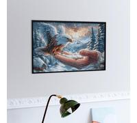 Aigle à tête Blanche Dans Les nuages étoilés Puzzle 300 Piezas Obra De Arte Premium Faune Sauvage Rompecabezas Familiar para Adultos Aliviar Estrés Decoración Hogar Moderno 300 PCS