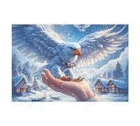 Aigle à tête Blanche Dans Les nuages étoilés Puzzles 1000 Piezas Obra De Arte Colorido Créatures cosmiques magiques Rompecabezas para Adultos Decoración Hogar Moderno DIY Creativo Desafío 1000 PCS