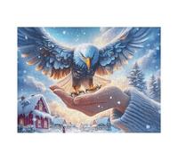 Aigle à tête Blanche Dans Les nuages étoilés Puzzles 500 Piezas Alivio Estrés Familiar Animaux fantastiques vibrants Rompecabezas 3D para Toda La Familia Juguete Educativo Desafío Intelectual 500 PCS