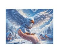 Aigle à tête Blanche Dans Les nuages étoilés Puzzles 500 Piezas Decorativo Hogar Créatures cosmiques magiques Obra De Arte Rompecabezas Familiar para Adultos Desafío Intelectual DIY Creativo 500 PCS