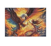 Aigle à tête Blanche Dragon coloré enflammé Puzzle 300 Piezas 3D Creativo Créatures cosmiques magiques Rompecabezas para Hombres Y Mujeres Decoración Hogar Moderno Construir Maquetas 300 PCS
