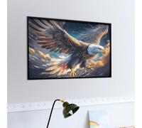 Aigle à tête Blanche étoilé la Nuit Puzzle 1000 Piezas Decoración De Sala Bêtes fantastiques Rompecabezas para Adultos 3D DIY Creativo Desafío Intelectual Juguete Educativo 1000 PCS