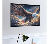 Aigle à tête Blanche étoilé la Nuit Puzzle 500 Piezas Obra De Arte 3D Bêtes fantastiques Rompecabezas para Hombres Y Mujeres Desafío Intelectual Estera Portátil DIY Moderno 500 PCS