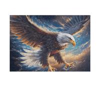 Aigle à tête Blanche étoilé la Nuit Puzzles 300 Piezas Construir Maquetas Animal de compagnie Rompecabezas para Adultos Desafío Intelectual Juguete Educativo 3D Moderno 300 PCS