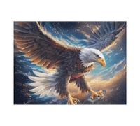 Aigle à tête Blanche étoilé la Nuit Puzzles 500 Piezas Obra De Arte Abstracta Animal de compagnie Rompecabezas para Adultos Decoración Hogar Moderno DIY Creativo Desafío 500 PCS