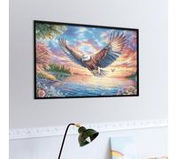 Aigle à tête Blanche Volant Dans le Ciel Bleu Puzzle 1000 Piezas Alivio De Estrés Faune paysagère rêveuse Rompecabezas para Hombres Y Mujeres Decoración Hogar Estera Portátil 3D Moderno 1000 PCS