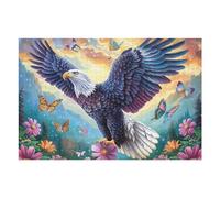 Aigle à tête Blanche Volant Dans le Ciel Bleu Puzzle 1000 Piezas Educativo Construir Animal de compagnie Rompecabezas 3D para Familia Maquetas Educativas Desafío Intelectual Decoración Hogar 1000 PCS