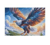 Aigle à tête blanche volant dans le ciel bleu Puzzle 300 Piezas Colorido Cartón Animaux fantastiques vibrants Rompecabezas Familiar Para Toda La Familia Juguete Educativo 3D Maquetas Construir 300 PCS