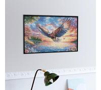 Aigle à tête Blanche Volant Dans le Ciel Bleu Puzzle 300 Piezas Colorido Moderno Faune paysagère rêveuse Rompecabezas para Adultos Obra De Arte Familiar Estera Portátil DIY Creativo 300 PCS