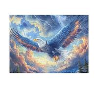 Aigle à tête Blanche Volant Dans le Ciel Bleu Puzzle 500 Piezas 3D Creativo Bêtes enchantées lumineuses Rompecabezas para Hombres Y Mujeres Decoración Hogar Moderno Construir Maquetas 500 PCS