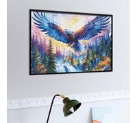 Aigle à tête Blanche Volant Dans le Ciel Bleu Puzzle 500 Piezas Educativo Familiar Interactivo Faune Sauvage Rompecabezas 3D para Toda La Familia Aliviar Estrés Decoración Hogar Portátil 500 PCS
