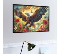 Aigle à tête Blanche Volant Dans le Ciel Bleu Puzzle 500 Piezas Obra De Arte Familiar Coleccionable Faune Sauvage Rompecabezas 3D para Hombres Y Mujeres Juguete Educativo Desafío Intelectual 500 PCS