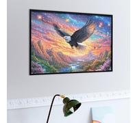 Aigle à tête Blanche Volant Dans le Ciel Bleu Puzzle 500 Piezas Obra De Arte Familiar Coleccionable Faune Sauvage Rompecabezas 3D para Hombres Y Mujeres Juguete Educativo Desafío Intelectual 500 PCS
