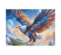 Aigle à tête Blanche Volant Dans le Ciel Bleu Puzzle 500 Piezas Obra De Arte Premium Animaux fantastiques vibrants Rompecabezas Familiar para Adultos Aliviar Estrés Decoración Hogar Moderno 500 PCS