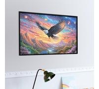 Aigle à tête Blanche Volant Dans le Ciel Bleu Puzzles 1000 Piezas Aliviar Estrés Familiar Premium Faune Sauvage Rompecabezas para Adultos Desafío Intelectual 3D DIY Creativo Decorativo 1000 PCS