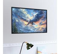 Aigle à tête Blanche Volant Dans le Ciel Bleu Puzzles 1000 Piezas Obra De Arte Colorido Faune Sauvage Rompecabezas para Adultos Decoración Hogar Moderno DIY Creativo Desafío 1000 PCS