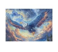 Aigle à tête Blanche Volant Dans le Ciel Bleu Puzzles 300 Piezas Construir Maquetas Bêtes enchantées lumineuses Rompecabezas para Adultos Desafío Intelectual Juguete Educativo 3D Moderno 300 PCS