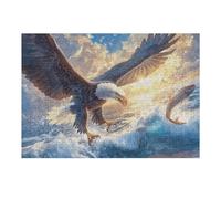 Aigle à tête Blanche Volant Dans le Ciel Bleu Puzzles 300 Piezas Impossible Desafío Créatures cosmiques magiques Rompecabezas para Adultos Aliviar Estrés Decoración Hogar DIY Moderno Portátil 300 PCS