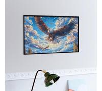 Aigle à tête Blanche Volant Dans le Ciel Bleu Puzzles 300 Piezas Moderno Minimalista Faune paysagère rêveuse Rompecabezas Familiar para Adultos 3D Maquetas Construir Aliviar Estrés Decorativo 300 PCS