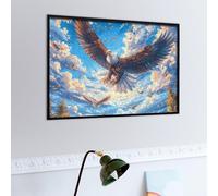 Aigle à tête Blanche Volant Dans le Ciel Bleu Puzzles 500 Piezas Obra De Arte Abstracta Faune paysagère rêveuse Rompecabezas para Adultos Decoración Hogar Moderno DIY Creativo Desafío 500 PCS