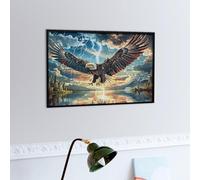 Aigle à tête Blanche Volant Dans UNE tempête d'éclairs Puzzles 300 Piezas Estera Portátil Faune Sauvage Rompecabezas para Adultos Desafío Intelectual Aliviar Estrés Decoración Hogar 3D 300 PCS