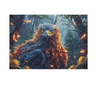 Aigle à tête Blanche Volant la Nuit Puzzle 300 Piezas Desafío Intelectual Avanzado Bêtes enchantées lumineuses Rompecabezas para Adultos Obra De Arte Colorido DIY Creativo Decoración Hogar 300 PCS
