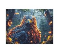 Aigle à tête Blanche Volant la Nuit Puzzles 500 Piezas Estera Portátil Bêtes enchantées lumineuses Rompecabezas para Adultos Desafío Intelectual Aliviar Estrés Decoración Hogar 3D 500 PCS