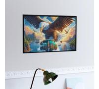 Aigle à tête Blanche Volant Sur le thème de la Terre Puzzle 300 Piezas Maquetas Construir 3D Faune Sauvage Rompecabezas Educativo para Familia Aliviar Estrés Estera Portátil Moderno 300 PCS