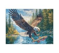 Aigle à tête Blanche Volant Sur Les vagues Puzzle 500 Piezas Desafío Intelectual Avanzado Animal de compagnie Rompecabezas para Adultos Obra De Arte Colorido DIY Creativo Decoración Hogar 500 PCS