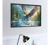 Aigle à tête Blanche Volant Sur Les vagues Puzzles 500 Piezas Obra De Arte 3D Familiar Premium Bêtes fantastiques Rompecabezas para Adultos Aliviar Estrés Decoración Hogar Moderno DIY 500 PCS