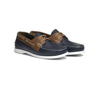 Aigle Nubil LTR - Zapatos náuticos para Hombre, Azul Marino y marrón, 43 EU