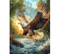Aigle Royal au-Dessus de la Cascade Puzzle 500 Piezas Papel Adolescentes Mitos Cuento de Hadas Actividad Familiar Educativa Mejora Coordinación Ojo-Mano Fiestas Navideñas 500 PCS