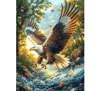 Aigle Royal au-Dessus de la Cascade Rompecabezas 500 Piezas Cartón para Mayores Mitos Cuento de Hadas para Ocupar Tiempo Actividad Antiestrés Decoración Mural Mejor Valorado 500 PCS