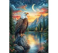 Aigle Royal Sur le Rocher de la montagne Puzzle 300 Piezas Cartón Grueso para Toda La Familia Animal Planta Noches Juegos En Familia Relajación Concentración Regalo Corporativo Regalo Ideal 300 PCS