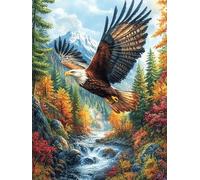 Aigle royal volant au-dessus de la forêt d'automne Rompecabezas 1000 Piezas Cartón Resistente Para Mayores Mitos fantásticos Mejora Atención Entrenamiento Memoria Diversión Grupal Detalle De Regalo 10