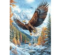Aigle royal volant au-dessus de la rivière enneigée Rompecabezas 1000 Piezas Cartón Grueso Para Adultos Mitos fantásticos Desconectar Rutina Ejercicio Mental Relajante Decoración Dormitorio Regalo 100