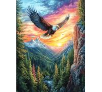 Aigle Royal Volant au-Dessus de la vallée montagneuse Puzzle 500 Piezas Papel Mayores Mitos fantásticos Cuento De Hadas Terapia Ocupacional Alivio Estrés Tiempo Libre En Casa Regalo