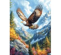 Aigle Royal Volant au-Dessus de la vallée montagneuse Rompecabezas 300 Piezas Cartón para Parejas Animal Planta Actividad Tiempo Libre Terapia Relajación Decoración Salón Regalo Sorpresa 300 PCS