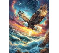 Aigle royal volant au-dessus de l'océan au coucher de soleil Rompecabezas 500 Piezas Cartón Para Niños Mayores 14 Años Mitos Animal planta Tiempo Libre Actividad Antiestrés Más Vendido Detalle Único O