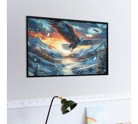 Aigle volant dans une tempête de vagues Puzzle 1000 Piezas Obra De Arte 3D Realista Faune paysagère rêveuse Rompecabezas Para Hombres Y Mujeres Desafío Intelectual Estera Portátil DIY Moderno 1000 PCS