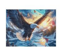 Aigle Volant Dans UNE tempête de vagues Puzzle 500 Piezas Educativo 3D Familiar Créatures cosmiques magiques Rompecabezas para Familia Desafío Intelectual DIY Creativo Decoración Hogar 500 PCS