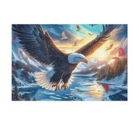 Aigle volant dans une tempête de vagues Puzzles 1000 Piezas Moderno Minimalista Créatures cosmiques magiques Rompecabezas Familiar Para Adultos 3D Maquetas Construir Aliviar Estrés Decorativo 1000 PCS