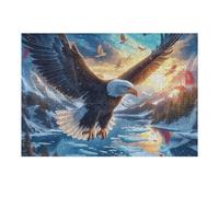 Aigle Volant Dans UNE tempête de vagues Puzzles 300 Piezas 3D Maquetas Educativas Créatures cosmiques magiques Desafío Intelectual para Familia DIY Creativo Construir Juguete Educativo 300 PCS