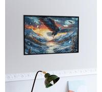 Aigle volant dans une tempête de vagues Puzzles 300 Piezas Moderno Decorativo Minimalista Faune paysagère rêveuse Rompecabezas Familiar Para Hombres Y Mujeres Aliviar Estrés Maquetas Construir 300 PCS