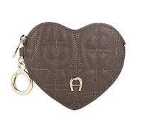 AIGNER Bolsa Diadora etiqueta cuero 12 cm marrón