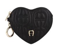 AIGNER Bolsa Diadora etiqueta cuero 12 cm negro