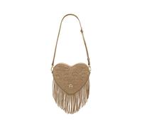 Aigner Heart Pouch Frangia bolso con cremallera Beige Avena